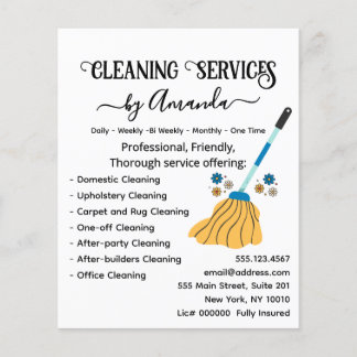 Professionele Huis Schoonmaak Daisy Retro Flyer