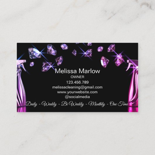 Professionele huis schoonmaak huishouding visitekaartje (Achterkant)