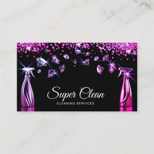 Professionele huis schoonmaak huishouding visitekaartje (Voorkant)