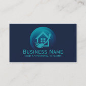 Professionele Huis Schoonmaak Marine Blauwgroen Ho Visitekaartje (Voorkant)