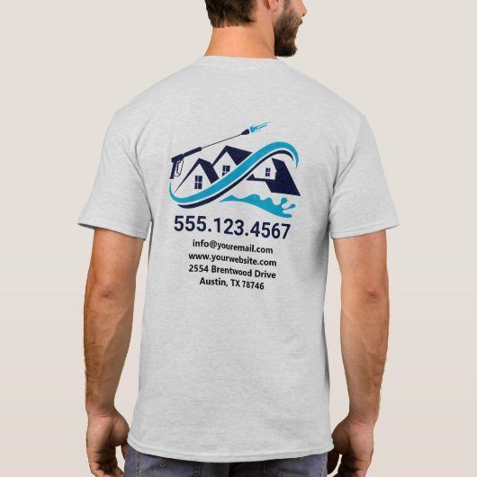 Professionele Huis Schoonmaak Power Wash Marine Bl T-shirt (Achterkant)