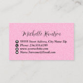 Professionele Huis Schoonmaak Service Hot Pink Visitekaartje (Achterkant)