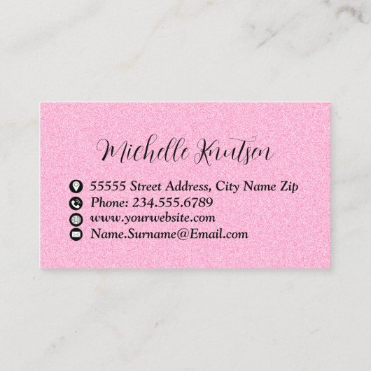 Professionele Huis Schoonmaak Service Hot Pink Visitekaartje (Achterkant)