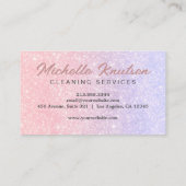Professionele Huis Schoonmaak Service Hot Pink Visitekaartje (Achterkant)