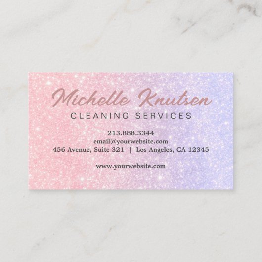 Professionele Huis Schoonmaak Service Hot Pink Visitekaartje (Achterkant)