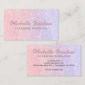 Professionele Huis Schoonmaak Service Hot Pink Visitekaartje (Voorkant / Achterkant)