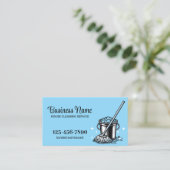 Professionele Huis Schoonmaak Service Lichtblauw Visitekaartje (Staand voorkant)