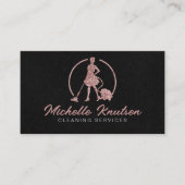 Professionele Huis Schoonmaak Service roze glitter Visitekaartje (Voorkant)