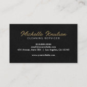 Professionele Huis Schoonmaak Service zwart Goud Visitekaartje (Achterkant)