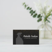 Professionele Huis Schoonmaak Service zwart Goud Visitekaartje (Staand voorkant)