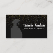 Professionele Huis Schoonmaak Service zwart Goud Visitekaartje (Voorkant)