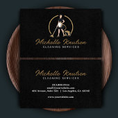 Professionele Huis Schoonmaak Service zwart Goud Visitekaartje