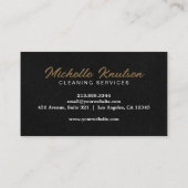 Professionele Huis Schoonmaak Service zwart Gouden Visitekaartje (Achterkant)
