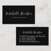 Professionele Huis Schoonmaak Service zwart wit Visitekaartje (Voorkant / Achterkant)