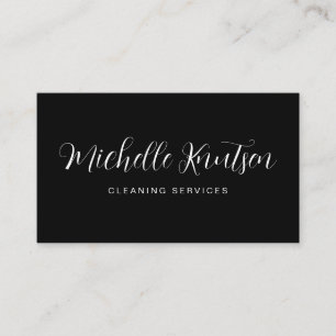 Professionele Huis Schoonmaak Service zwart wit Visitekaartje