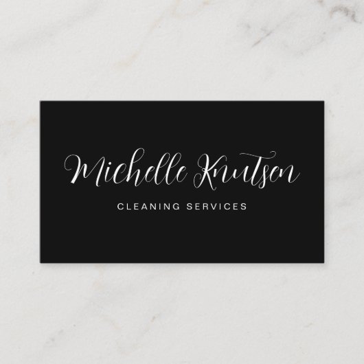 Professionele Huis Schoonmaak Service zwart wit Visitekaartje (Voorkant)