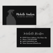 Professionele Huis Schoonmaak Service zwart wit Visitekaartje (Voorkant / Achterkant)
