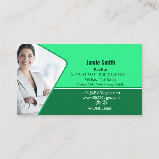 Professionele Huis Symbool Design Realtor Visitekaartje (Achterkant)