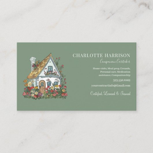 Professionele Huis Zorgverlener Services QR-code Visitekaartje (Voorkant)