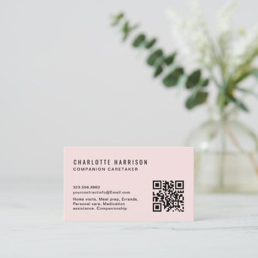 Professionele Huis Zorgverlener Services QR-code Visitekaartje (Staand voorkant)