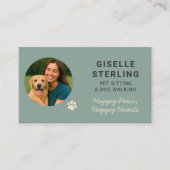 Professionele Huisdier Zitten en Hond Wandelen Min Visitekaartje (Voorkant)