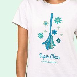 Professionele huishoudelijke reiniging Retro bezem T-shirt