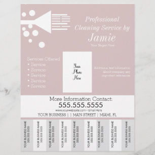 Professionele huishoudelijke reiniging roze afsche flyer