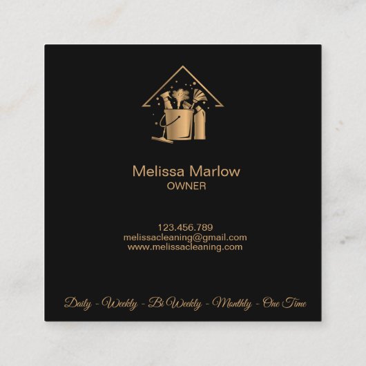 Professionele huishoudreinigingsmachine Gold Glitt Vierkante Visitekaartje (Achterkant)