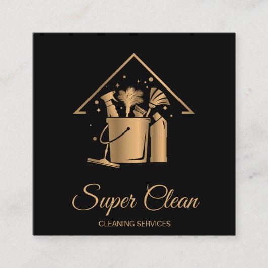 Professionele huishoudreinigingsmachine Gold Glitt Vierkante Visitekaartje (Voorkant)