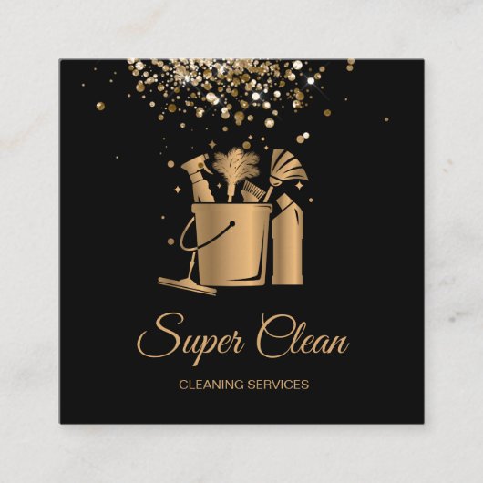 Professionele huishoudreinigingsmachine Gold Glitt Vierkante Visitekaartje (Voorkant)