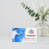 Professionele huisschilder fotoverf aannemer visitekaartje (Staand voorkant)