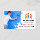 Professionele huisschilder fotoverf aannemer visitekaartje (Voorkant)