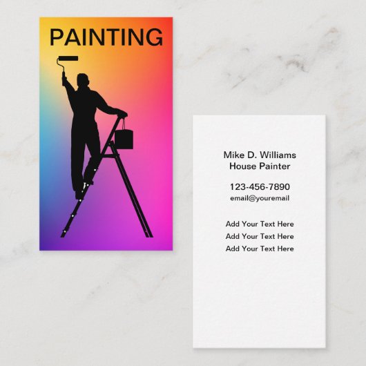 Professionele huisschilder Verticale Visitekaartje (Voorkant / Achterkant)