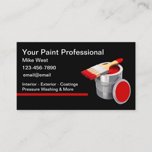 Professionele huisschilder visitekaartje (Voorkant)