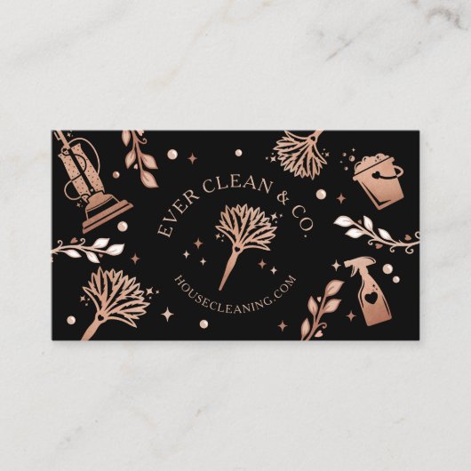 Professionele hulpmiddelen en huishoudreinigingsmi visitekaartje (Voorkant)