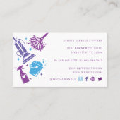 Professionele hulpmiddelen en huishoudreinigingsmi visitekaartje (Achterkant)