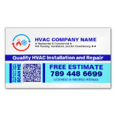 Professionele HVAC-bedrijfslogo & QR-code & Slogan Magnetisch Visitekaartje (Voorkant)