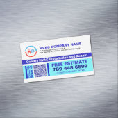 Professionele HVAC-bedrijfslogo & QR-code & Slogan Magnetisch Visitekaartje (Voorbeeld)