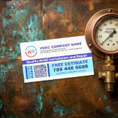 Professionele HVAC-bedrijfslogo & QR-code & Slogan Magnetisch Visitekaartje