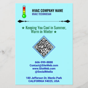 Professionele HVAC Flyers (QR-code, Logo en slogan