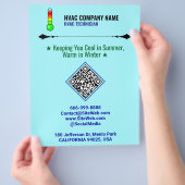 Professionele HVAC Flyers (QR-code, Logo en slogan (Hand)