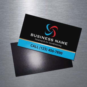 Professionele HVAC-logo Verwarming & Airconditioni Magnetisch Visitekaartje