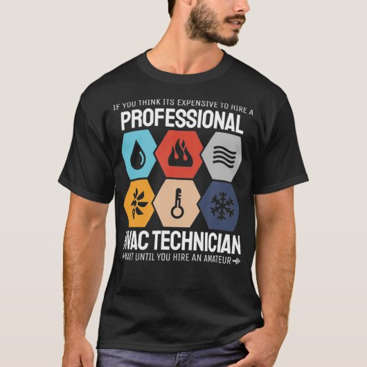 Professionele HVAC-technicus die HVAC-technologie  T-shirt (Voorkant)