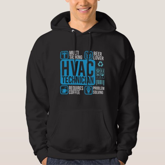 Professionele HVAC-technicus HVAC Verwarming Koeli Hoodie (Voorkant)