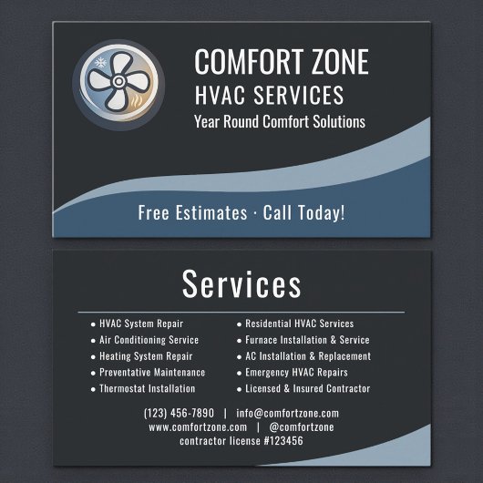 Professionele HVAC Verwarming & Airconditioning Visitekaartje