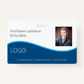 Professionele ID-badge voor werknemers met streepj Badge (Voorkant)