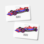 Professionele illustratie van de cartoon van racew badge (Voor- en achterkant)