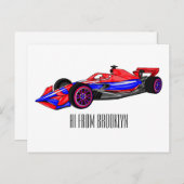 Professionele illustratie van de cartoon van racew briefkaart (Voorkant / Achterkant)