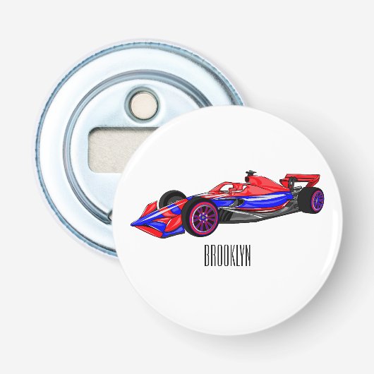Professionele illustratie van de cartoon van racew button flesopener (Voorkant)