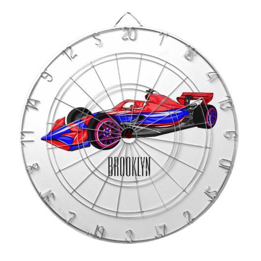 Professionele illustratie van de cartoon van racew dartbord (Voorkant)